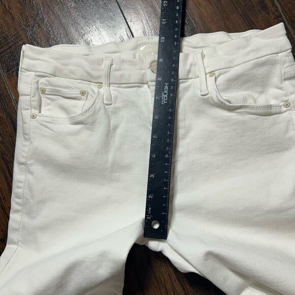 Mother Skinny Jeans Womens 28 The Looker Ankle Step Fray Cream Puffs Raw Hem - Picture 5 of 15